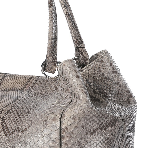 Cape Cobra Grey Snakeskin Large Shoulder Bag - Picture 12 of 12
